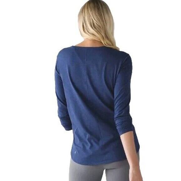 Lululemon 6 Love Scoop Neck Top Long Sleeve Blue Pima Cotton Dolman Womens - Picture 2 of 11